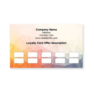 Crystal Color Loyalty Cards 2x3-1/2 Rectangle - Orange Peel