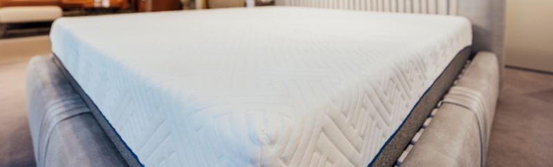 A mattress on display at a furniture store