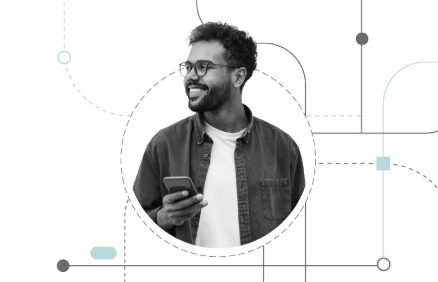 A man on a mobile phone