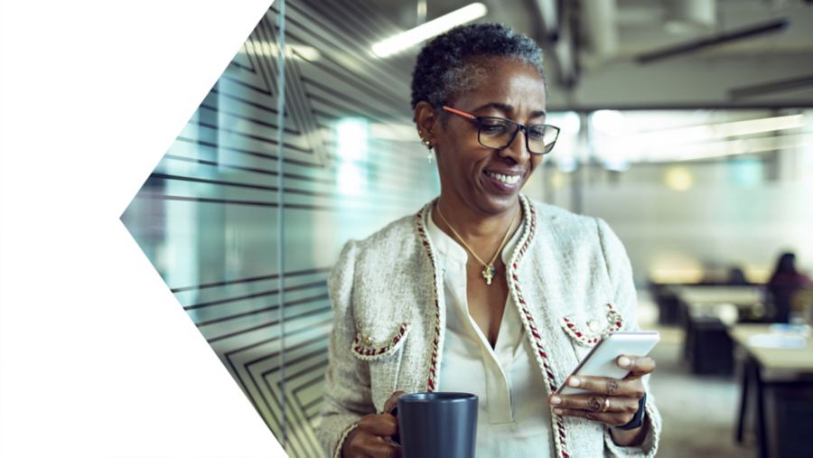 woman holding smartphone