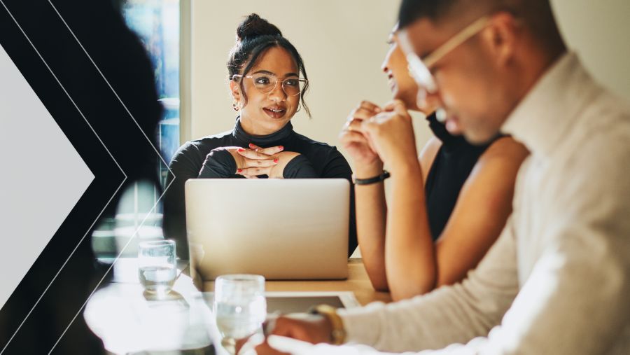 Coworkers discussing AP automation