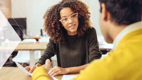 colleagues talking about integrated receivables with automation