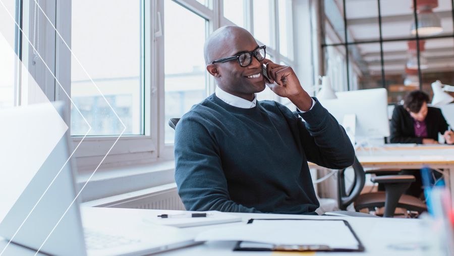 Businessman having a conversation on the phone