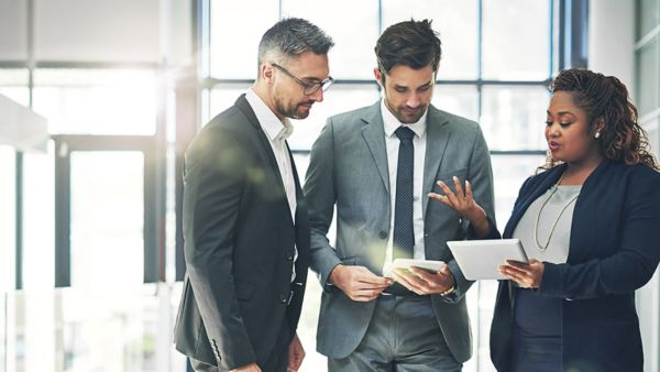 business people talking