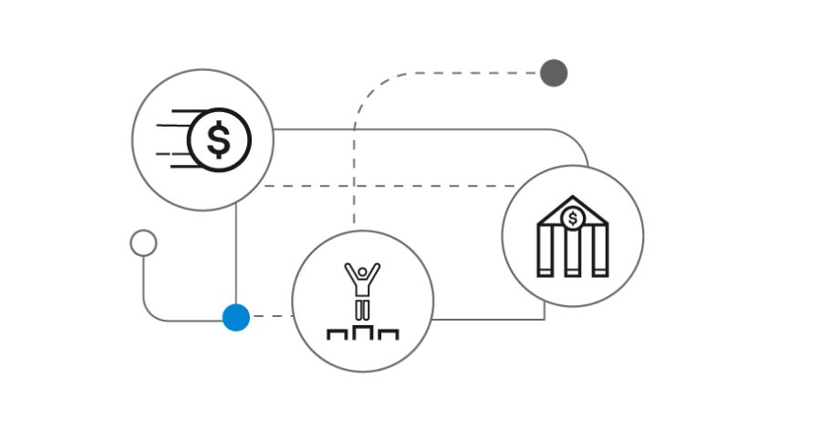 A graphic that shows icons representing optimizing wholesale business inventory, profits and profit margins.