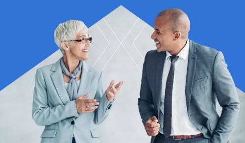 two people discussing deluxe digital payment exchange